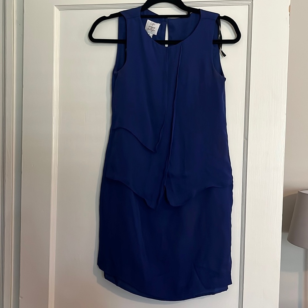 Suzi Chin for Maggy boutique Blue silk sheath dress. size 0